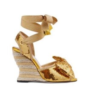 GUCCI Sequin espadrile sandal 38
